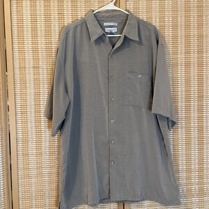 Methode Men 2X Shirt Button Up Sueded Microfiber Short Sleeve Office Resort